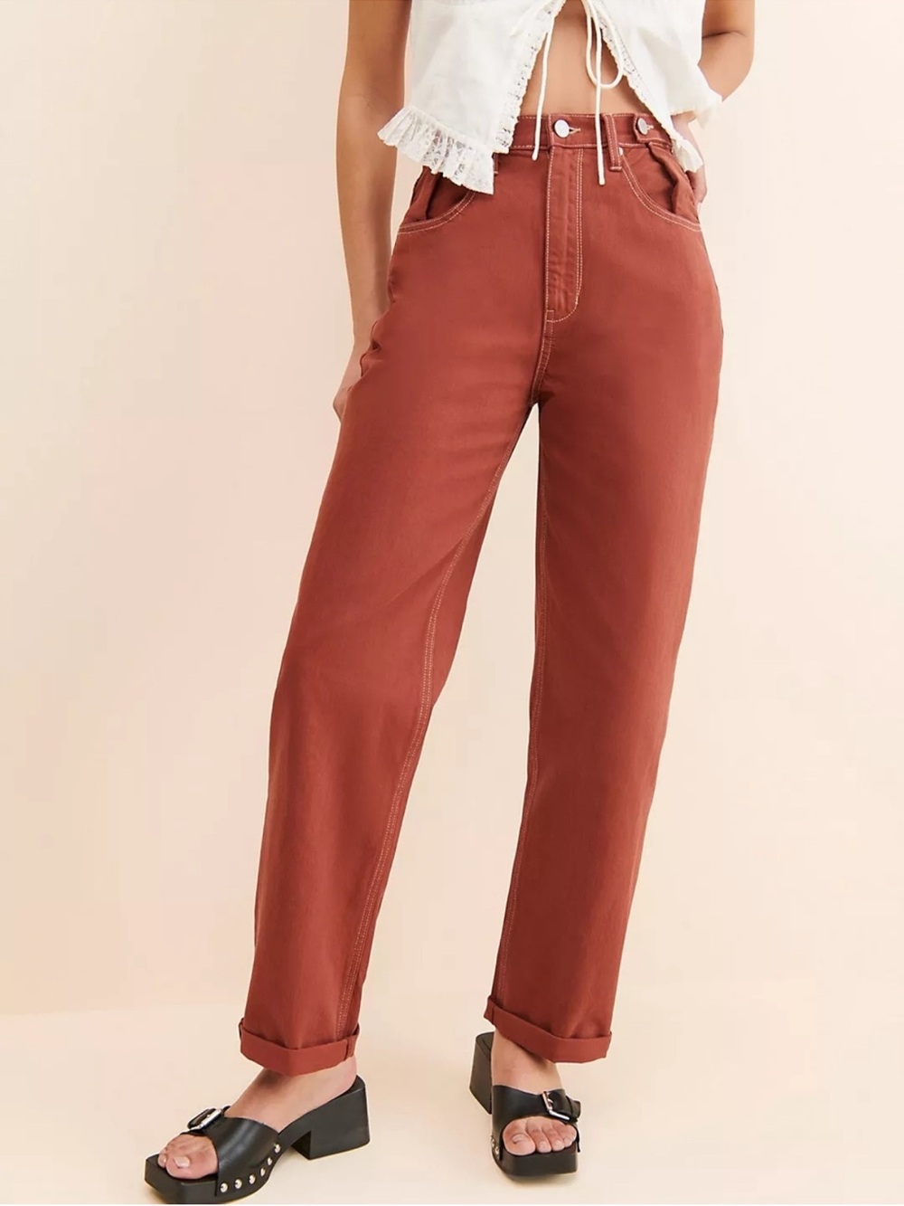 NWT Free People ZGY Hi & Loose Super High Rise Jeans Sz 27